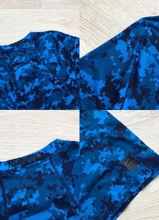 Компресійна футболка nike pro hypercool fitted training t-shirt camo blue/black7 фото