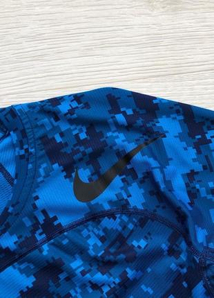 Компресійна футболка nike pro hypercool fitted training t-shirt camo blue/black8 фото