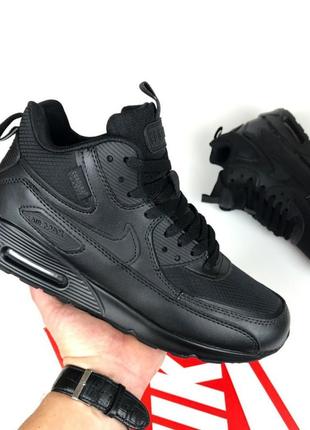 Зимние кроссовки nike air max 90 surplus black на меху ботинки для мужчин зима4 фото