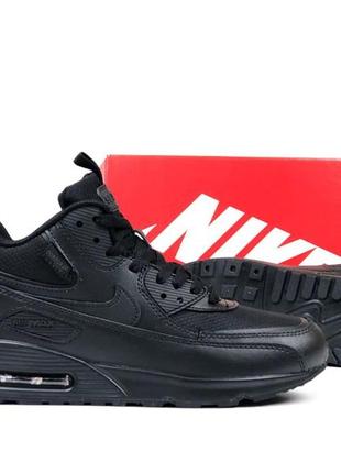 Зимние кроссовки nike air max 90 surplus black на меху ботинки для мужчин зима3 фото