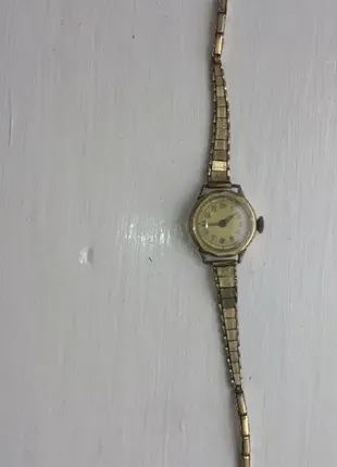 Часы женские золоченные с браслетом waiz gold double 1930г ретро