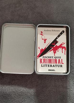 Карманная викторина: криминальная литература
в металлической коробке на немецком языке, от 12 лет / взрослые3 фото