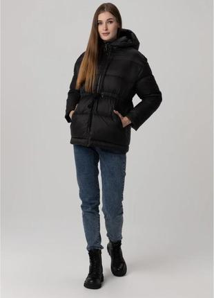 Женская зимняя куртка, зимний женский черный пуховик, объемный пуховик,1 фото