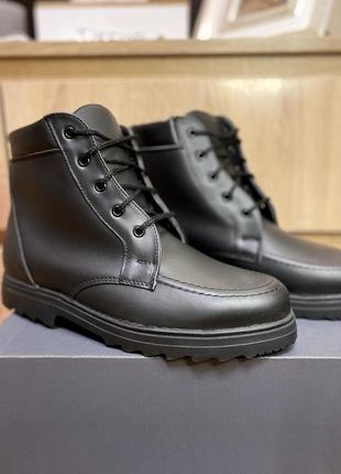 Ботинки кожаные мужские термо зимние thinsulate insulation clarks ecco geox сапоги берцы