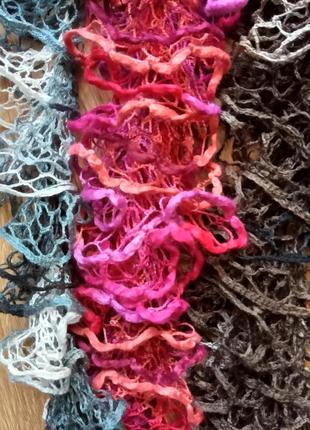Вязаные ажурные шарфики в бохо стиле2 фото