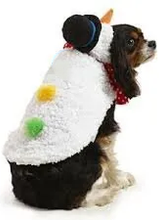Різдвяний комбінезон костюм для вашого песика -сніговичок1 фото