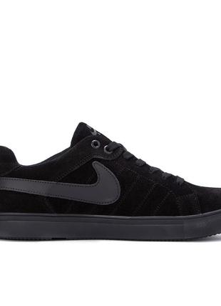 Мужские кожаные кроссовки  nike black3 фото