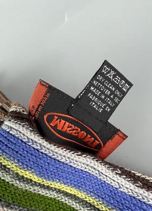 Итальянский шерстяной шарф в полоску премиум бренд