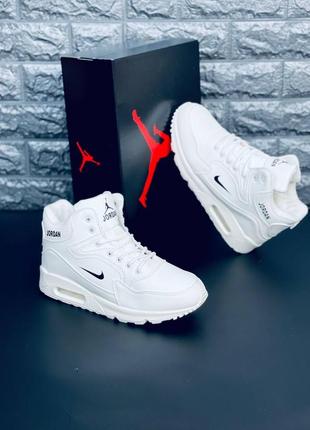 Зимние кроссовки nike air jordan 90 white cat белые с мехом найк джордан +5° -21°1 фото