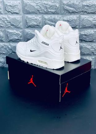 Зимние кроссовки nike air jordan 90 white cat белые с мехом найк джордан +5° -21°4 фото