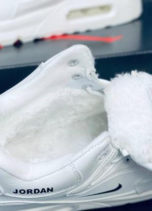 Зимние кроссовки nike air jordan 90 white cat белые с мехом найк джордан +5° -21°3 фото