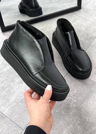 Ботинки emanda, черные, натуральная кожа, зима