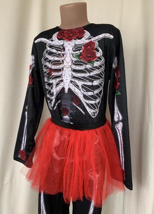 Скелет скелетик костюм девочка балерина день мертвых коко книга жизни мексиканка3 фото
