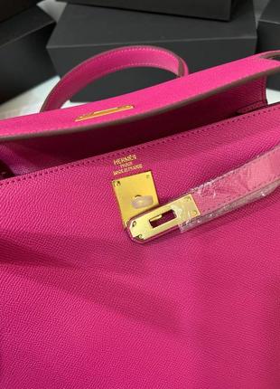 Сумка кожаная в стиле hermes kelly 28 cm премиум4 фото