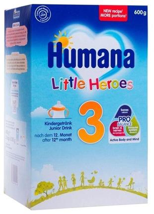 Молочная сухая смесь 3 с пребиотиками галактоолигосахаридами, 600 г - humana