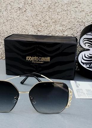 Roberto cavalli жіночі сонцезахисні окуляри чорні з градієнтом2 фото