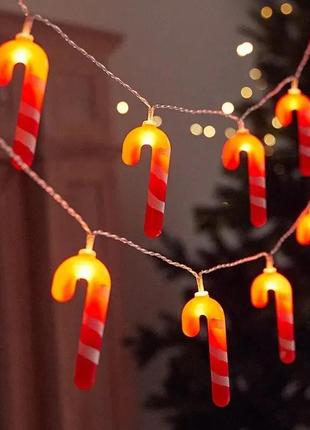 Рождественские сказочные гирлянды, светодиодные фонари в виде леденцов, елочные украшения1 фото