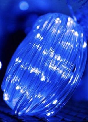 Новогодняя светодиодная гирлянда-шланг дюралайт 100м уличная гибкая лента 220v для декора синий3 фото