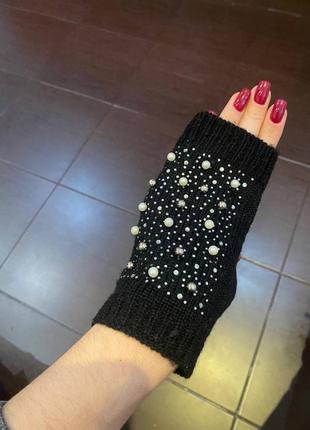 Перчатки без пальцев митенки
