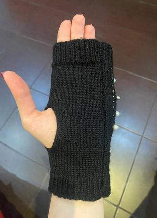 Перчатки без пальцев митенки