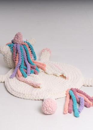 Килимок для дітей єдиноріг, плетений килимок, килимок для дитячої кімнати5 фото