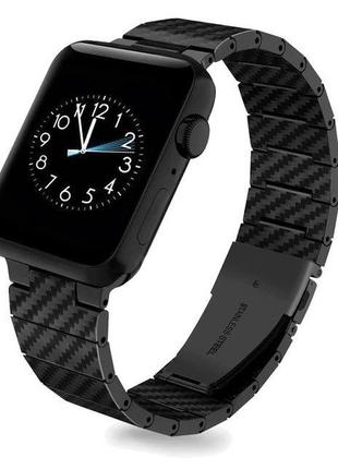 Ремешок coteetci w76 carbon fiber pattern для apple watch 42/44/45/49mm black