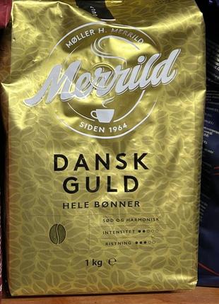 Кава в зернах merrild dansk guld, 1 кг
