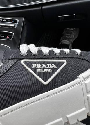 Кеди prada double wheel nylon gabardine black premium8 фото