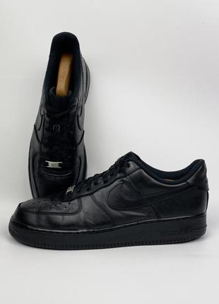 Кроссовки nike air force 1 black 315122-001 оригинал черные кожаные размер 45