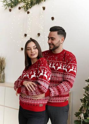 Чоловічий новорічний светр з оленями 🧑‍🎄6 фото