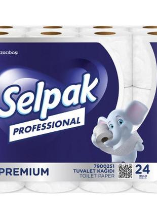 Туалетная бумага selpak professional premium трехслойная 18.6 м 24 рулона (8690530118201)