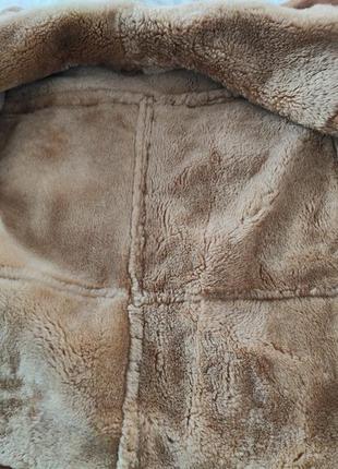 Дублянка натуральна шкіра хутро авіатор куртка5 фото