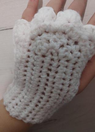 Митенки кошачьи лапки перчатки без пальчиков