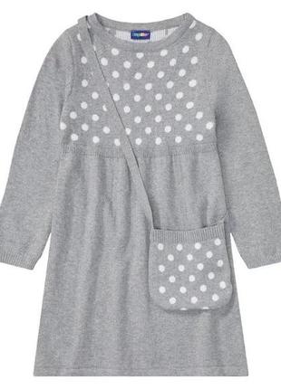 Детское вязаное платье для девочек lupilu с сумкой через плечо рост 110/116