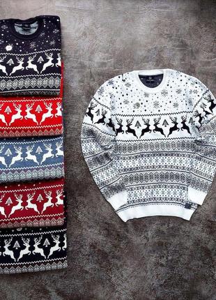 Чоловічий новорічний светр з оленями6 фото
