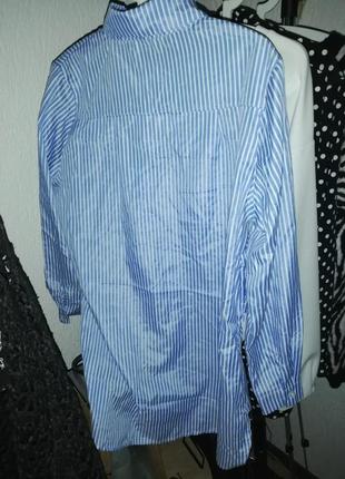 Сорочка в смужку біло-блакитна l р.3 фото