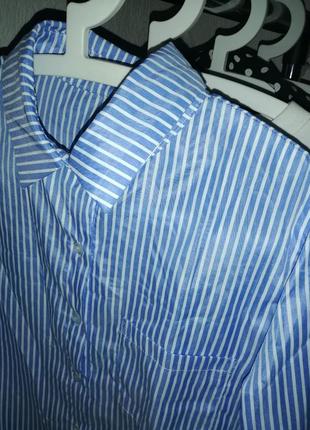 Сорочка в смужку біло-блакитна l р.4 фото