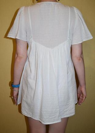 Белое платье zara с вышивкой прошва вышиванка с кисточками6 фото