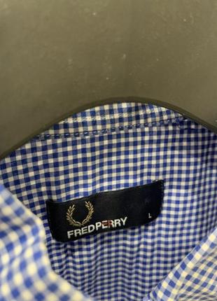 Сорочка fred perry чоловіча синя в клітинку рубашка3 фото