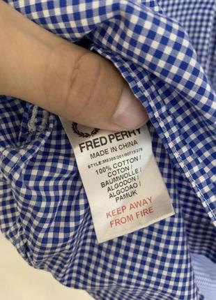 Сорочка fred perry чоловіча синя в клітинку рубашка6 фото