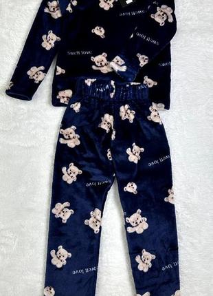 Теплая детская пижама цвета