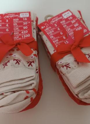 Хлопкові якісні новорічні носки шкарпетки pepco 35-38, 39-42 p