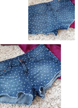 Стильні короткі джинсові шорти в принт сердечка, denim co, p. 8-101 фото