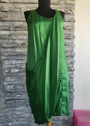 Шовкова зелена сукня calvin  klein