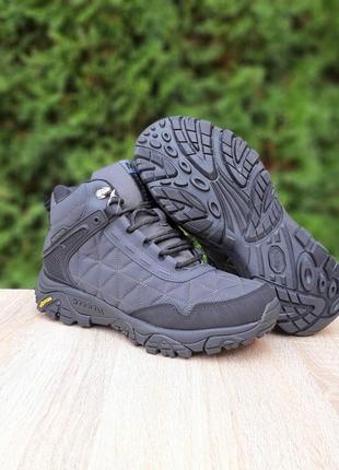 Зимние мужские кроссовки merrell tracking winter fur grey серого цвета с мехом5 фото