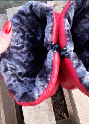 Жіноче взуття резинові теплі сапоги5 фото