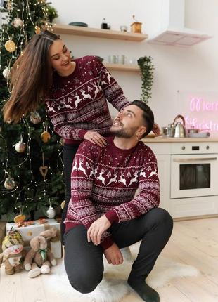 Чоловічий новорічний светр з оленями 🧑‍🎄6 фото