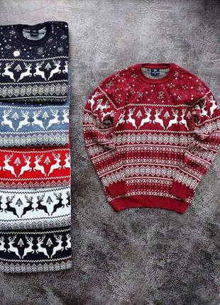 Чоловічий новорічний светр з оленями 🧑‍🎄8 фото