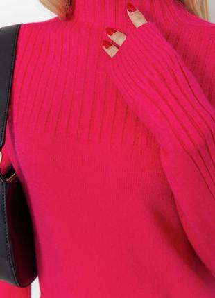 Красивий светр жіночий малиновий китай4 фото