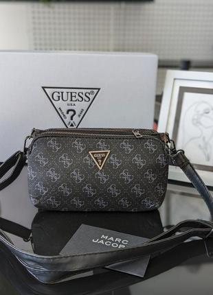 Сумка-клатч guess мини на три отдела черный